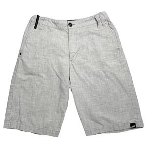 Vans Shorts Mens 28 Flat Front Gray Casual Free the Waffle READ Skater